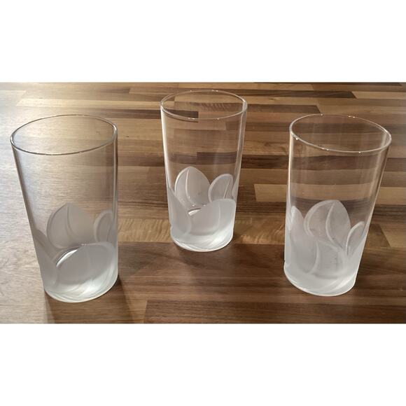 3 Cristal D'Arques Durand Highball Glasses Set Elegant Frosted Drink Tumblers - Picture 8 of 10